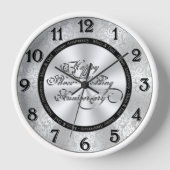25th Wedding Anniversary Wall Clock Uhr (Vorderseite)