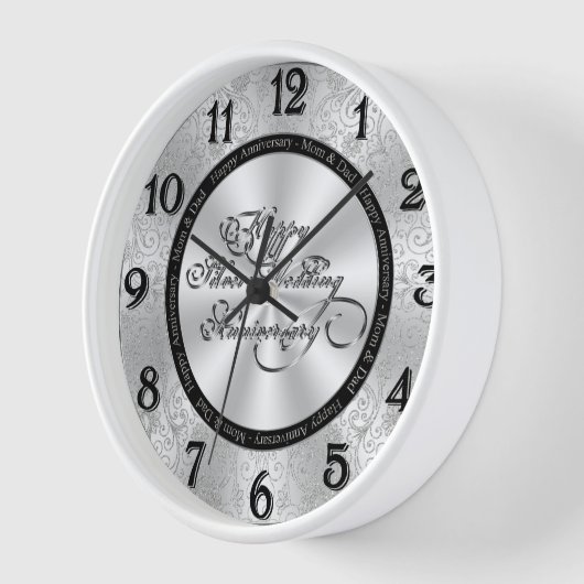 25th Wedding Anniversary Wall Clock Uhr (Winkel)