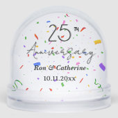 25th Wedding Anniversary With Classic Photo Schneekugeln (Vorderseite)