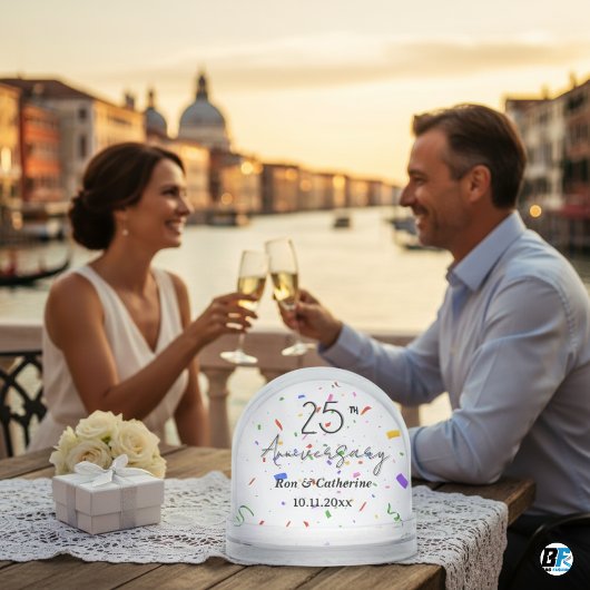 25th Wedding Anniversary With Classic Photo Schneekugeln