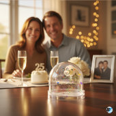 25th Wedding Anniversary With Classic Photo Schneekugeln