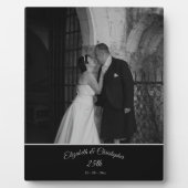 25th Wedding Foto von Anniversary Black Silver Fotoplatte (Vorderseite)