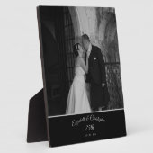 25th Wedding Foto von Anniversary Black Silver Fotoplatte (Seite)