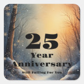 25th Year Anniversary Still Falling For You Bond  Quadratischer Aufkleber (Vorderseite)