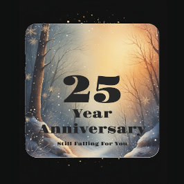 25th Year Anniversary Still Falling For You Bond Quadratischer Aufkleber