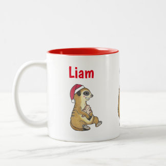 '25ver. Cute 4 Meerkats Christmas Holiday Mug Zweifarbige Tasse