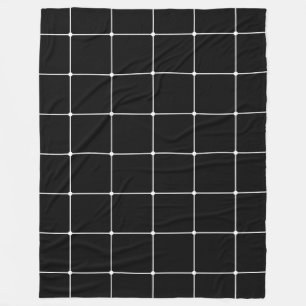 260216 Gitter - Weiß auf Schwarzem Fleecedecke