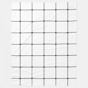 260216 Grid - Schwarz auf Weiß Fleecedecke