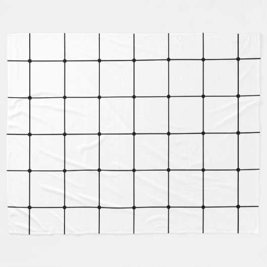260216 Grid - Schwarz auf Weiß Fleecedecke (Vorderseite (Horizontal))