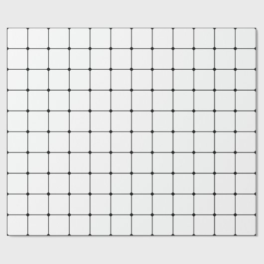 260216 Grid - Schwarz auf Weiß Geschenkpapier (Flach)