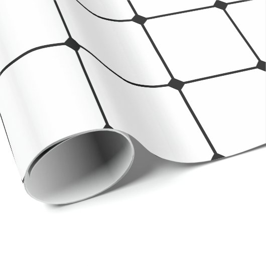 260216 Grid - Schwarz auf Weiß Geschenkpapier (Rolleneckpunkt)