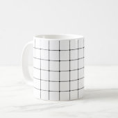 260216 Grid - Schwarz auf Weiß Kaffeetasse (Vorderseite Links)