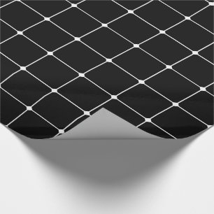 260216 Grid v2 - Weiß auf Schwarz Geschenkpapier