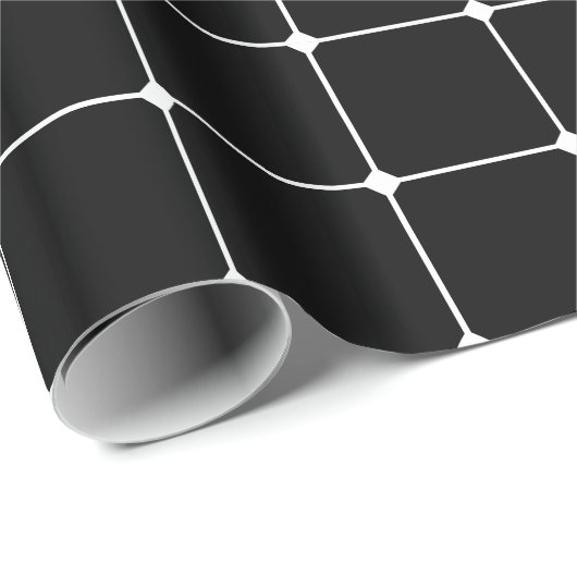 260216 Grid v2 - Weiß auf Schwarz Geschenkpapier (Rolleneckpunkt)