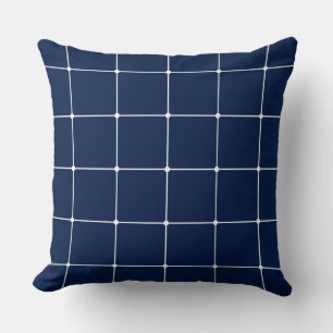 260216 Grid - Weiß auf Blue #001744 Kissen