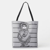 264 - Matrioska BW Tote Bag Tasche (Rückseite)