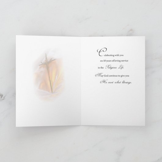 2682 Golden Jubilee Religious Life Cross Candle Karte (Innenseite)