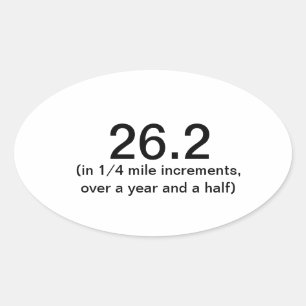 26.2, ein bisschen nach dem anderen ovaler aufkleber