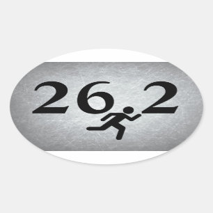 26,2 Marathon-Betrieb Ovaler Aufkleber