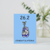 26.2. Marathon Glückwunsch für ihn Postkarte (Stehend Vorderseite)