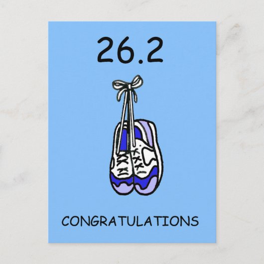 26.2. Marathon Glückwunsch für ihn Postkarte (Vorderseite)