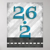 26.2 Marathon Laufen Poster Blue Runner Wall Art