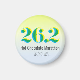 26.2 Marathon mit fett blauen gelben Text Magnet