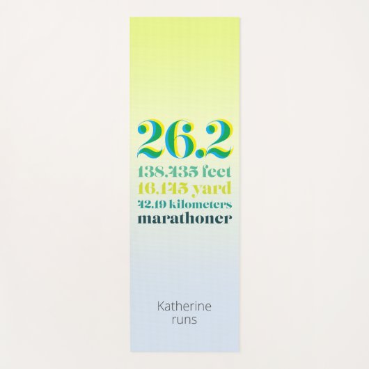26.2 Marathon mit grünem, fett formatiertem Text Yogamatte (Vorderseite)