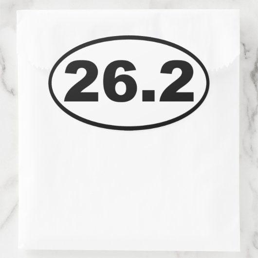 26,2 Marathon Ovaler Aufkleber (Tasche)
