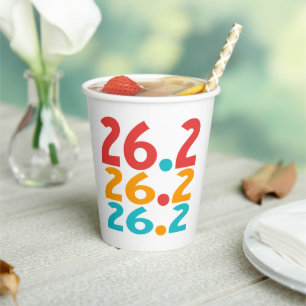 26.2 Marathon Runner Thema bunt Pappbecher