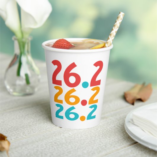 26.2 Marathon Runner Thema bunt Pappbecher (In Situ)