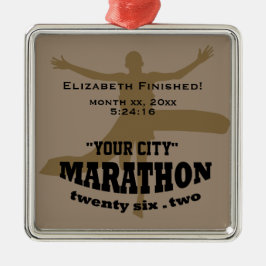 26,2 Marathon-Verzierung Silbernes Ornament
