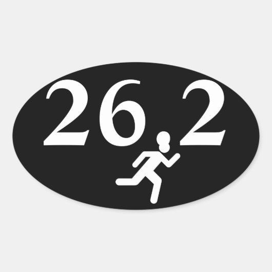 26.2 Marathonlauf Ovaler Aufkleber (Vorderseite)
