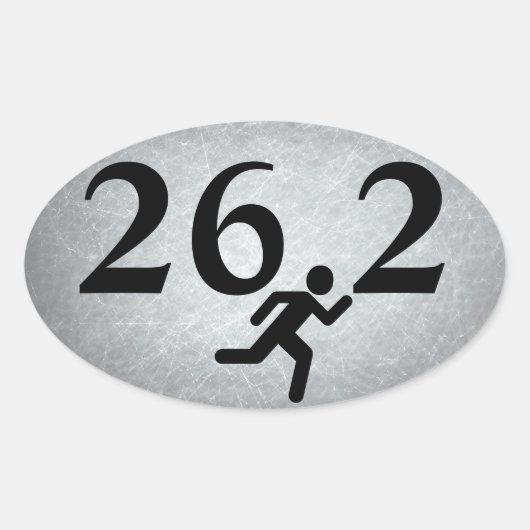 26.2 Marathonlauf Ovaler Aufkleber (Vorderseite)