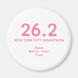 26.2 Marathonläufer Personalisiert rosa Magnet