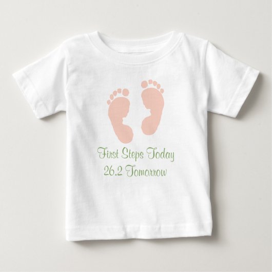 26.2 Pink Baby Footprints Säugling Long Sleeve T-S Baby T-shirt (Vorderseite)