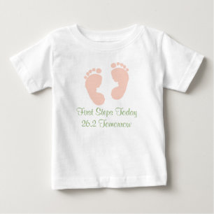26.2 Pink Baby Footprints Säugling Long Sleeve T-S T-shirt