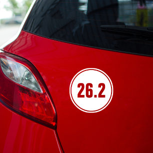 26,2 Vollmarathon Schwarz Weiß Runder Aufkleber