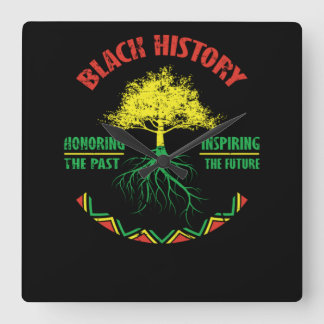 26 Black History Month African Pride Apparel Gift Quadratische Wanduhr
