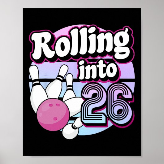 26. Bowling 1. Geburtstag Poster (Vorne)