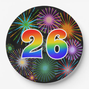 26. Event - Spaß, farbenfroh, kühl, Regenbogen 26 Pappteller