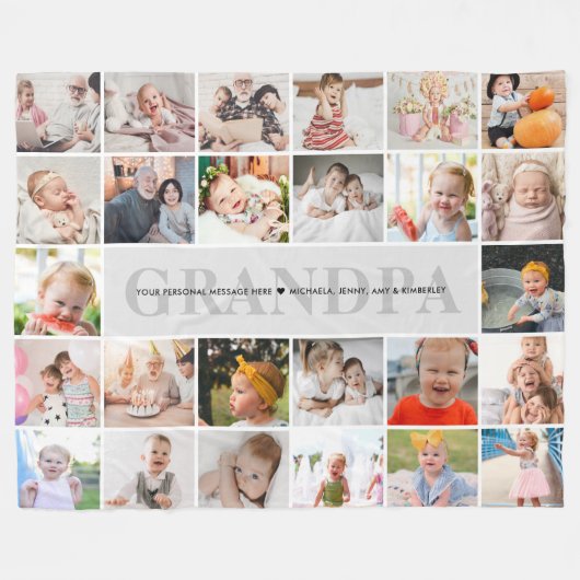 26-Foto-Großpa/Grampy/Grampy-Benutzerdefinierte Me Fleecedecke (Vorderseite (Horizontal))