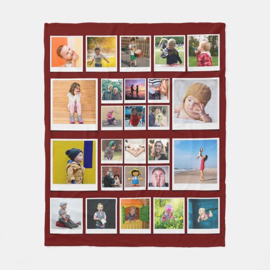 26 Fotomaterial Template Modernes, trendiges Rot Fleecedecke (Vorderseite)