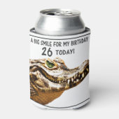26. Geburtstag Alligator Lächeln Dosenkühler (Kanne Vorderseite)