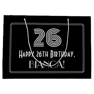 26. Geburtstag — Art Deco inspirierter Look "26" & Große Geschenktüte
