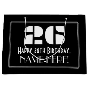 26. Geburtstag ~ Art Deco inspirierter Look "26" + Große Geschenktüte
