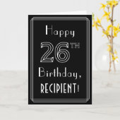 26. Geburtstag: Art Deco Stil # 26 & Individuelle  Karte (Gelbe Blume)