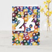 26. Geburtstag Billiard Balls Karte (Gelbe Blume)