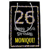 26. Geburtstag: Blumennummer, Individuelle Name, B Mittlere Geschenktüte (Vorderseite)
