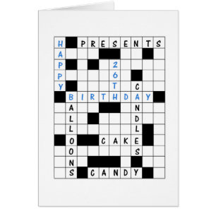 26. Geburtstag, Crossword Puzzle Geburtstagskarte